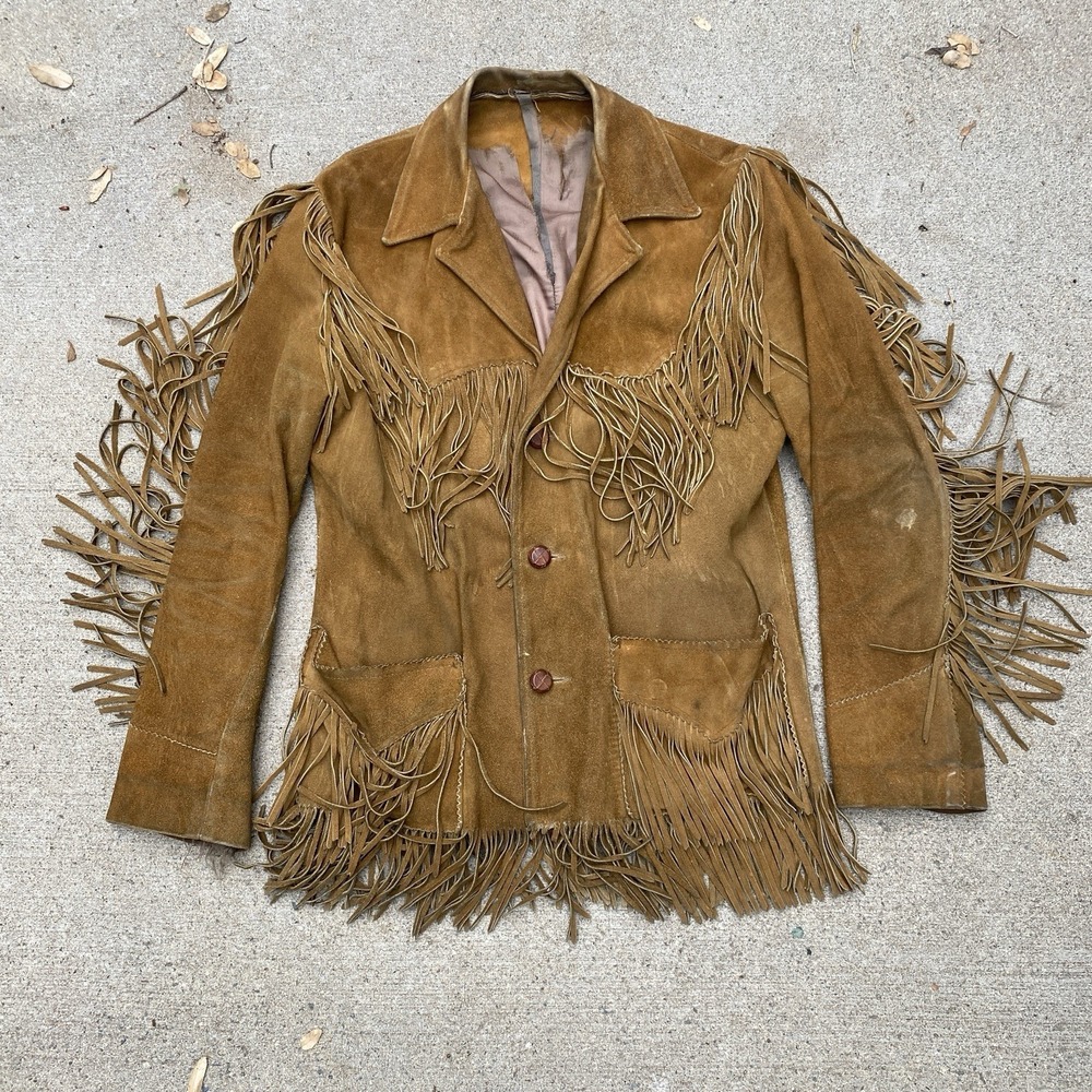 Vintage 60s 70s Trego's Westwear Hippie Fringe Jacket M 36 Easy Rider Hopper